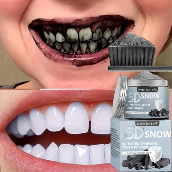 Bamboo Charcoal Teeth Whitening Powder - Natural Whitening and Deep Cleaning for Men and Women, Fresh Breath Daily Use Toothpaste, 1 Piece - Image 7