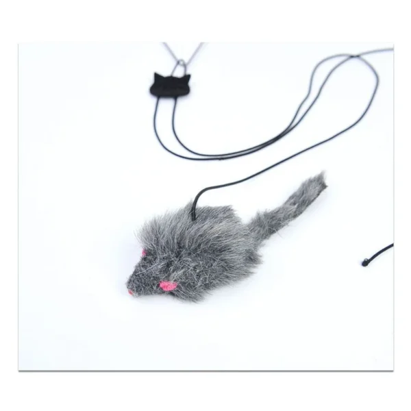 Hanging door mouse teasing cat stick elastic clip door swing hanging jumping toy cat relief pet supplies - Image 3