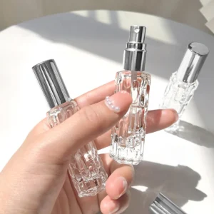 1pc-10ml glass perfume spray bottle Aluminum spray head perfume dispenser bottle press empty bottle