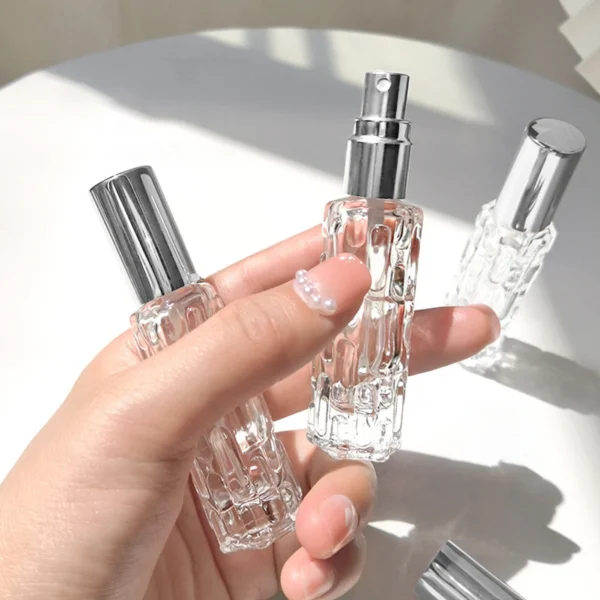 1pc-10ml glass perfume spray bottle Aluminum spray head perfume dispenser bottle press empty bottle - Image 1