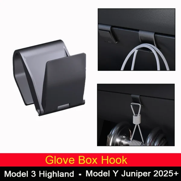 Hook for Tesla Model Y 2025 Juniper Accessories Glove Box Hidden Hook Clip for Tesla Model 3 2024-2025 Highland Accessories - Image 1