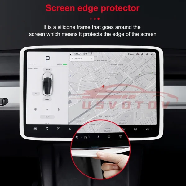 For Tesla Model 3/Y Juniper 2025 Silicone Protective Frame Edge Cover Central Control Display Screen Protector Car Accessories - Image 5