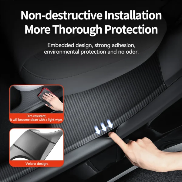 YZ for Tesla Model 3/Y Highland Juniper 2021-2025 rear door sill protection strip seat anti-kick pad corner guard accessory - Image 4