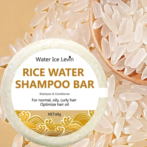 Organic Rice Shampoo Soap Bar Oil Free Conditioning Soap Rice Water Protein Nourishing Anti-loss Hair Hair Growth Soap Bar 60g - Image 3