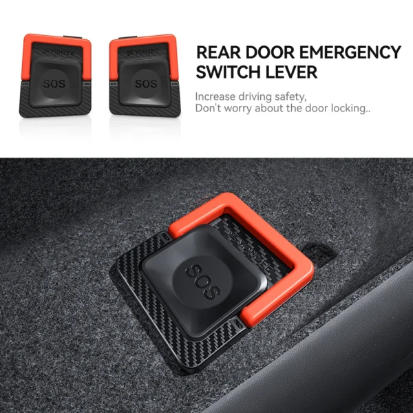 YZ For Tesla Model Y 2021-2025 Model 3 Y Highland Juniper Rear Door Emergencies Safety Pull Rope Emergency Handle Car Accessory - Image 2