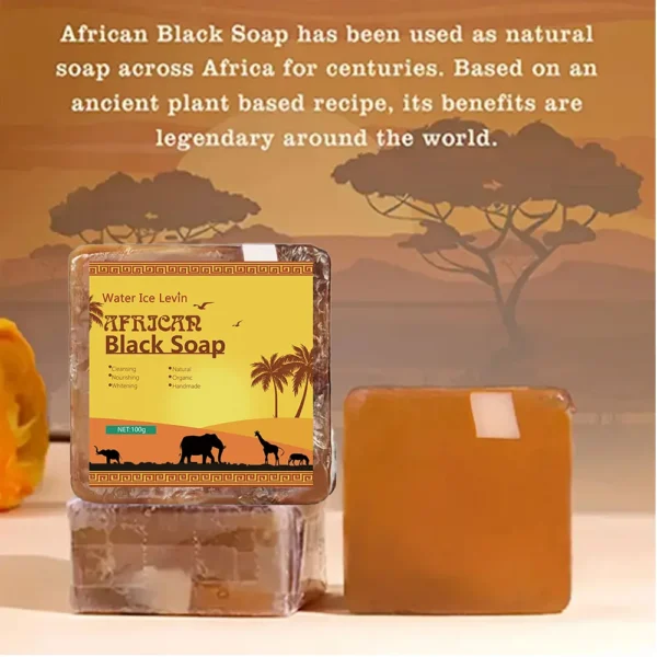 African Black Soap Acne Treatment Deep Cleaning Exfoliate Facial Moisturizing Skin Smoothing Face Soap for Skin Care - Image 4