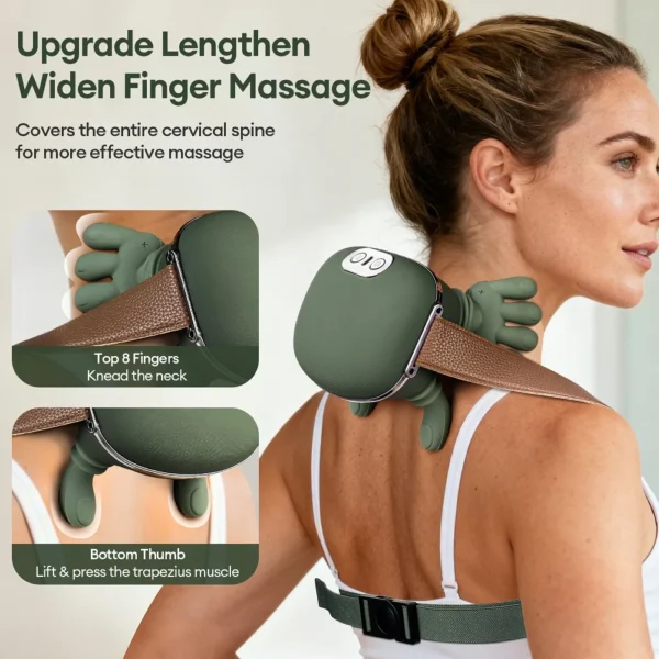 4D Bionic Finger Neck Shoulder Massager Wireless Neck Cervical Trapezius Kneading Massage Shawl Brushless Motor Neck masajeador - Image 3