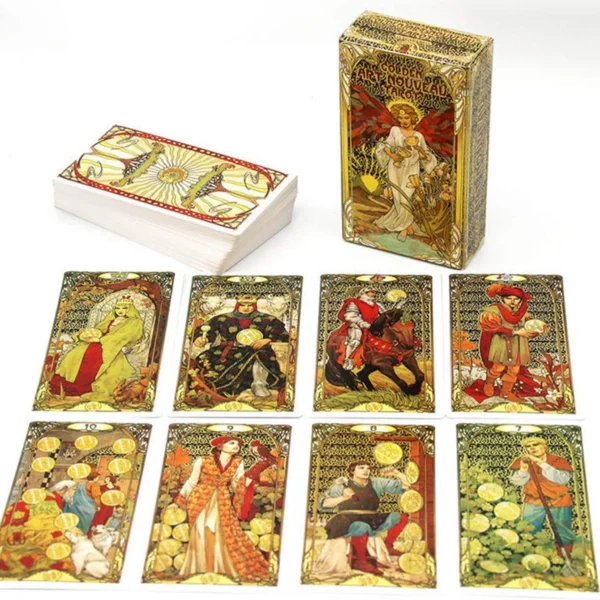 78pcs/Set-golden Art Nouveau Tarot tarot card board game, Golden Art Unzipping card game - Image 7