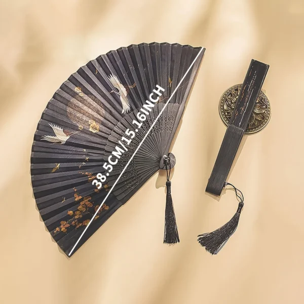 1pc Folding Bamboo Fan Ancient Style Fan Chinese Style Small Fan Dress Decoration Student Gift Fan - Image 3