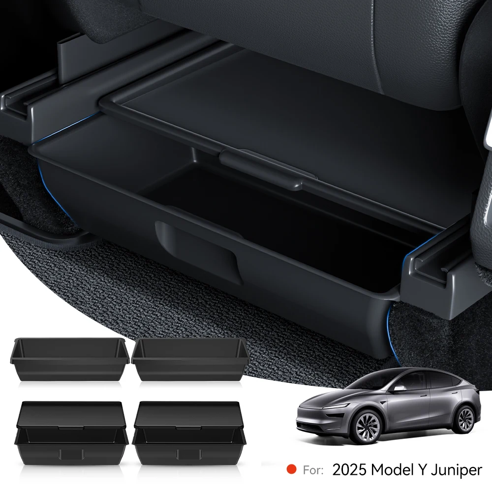kf-Sf58edbb7a3184c5184eb56bc6c4b0bdbl For Tesla Model Y Juniper 2025 Under Seat ABS With a lid Storage Box Drawer Holder Car Organizer Accessories For Car Accessories - Image 1