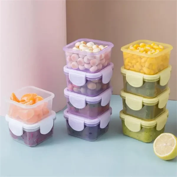 4Pcs Mini Food Storage Containers Leakproof Lids, Condiment Sauce Containers Mini Freezer Storage Containers Airtight Containers - Image 7