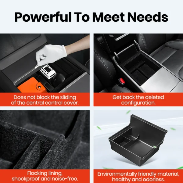 YZ For Tesla Model 3 Highland 2024 Model Y Juniper 2025 Storage Box Center Armrest Hidden Box Cup Holder Organizer Accessories - Image 5