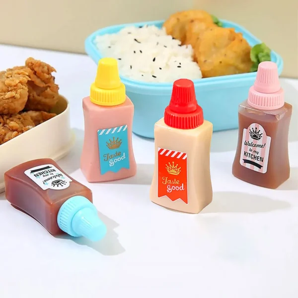 4pcs - Square Seasoning Split Bottle Cute Mini Portable Sauce Bottle - Image 6