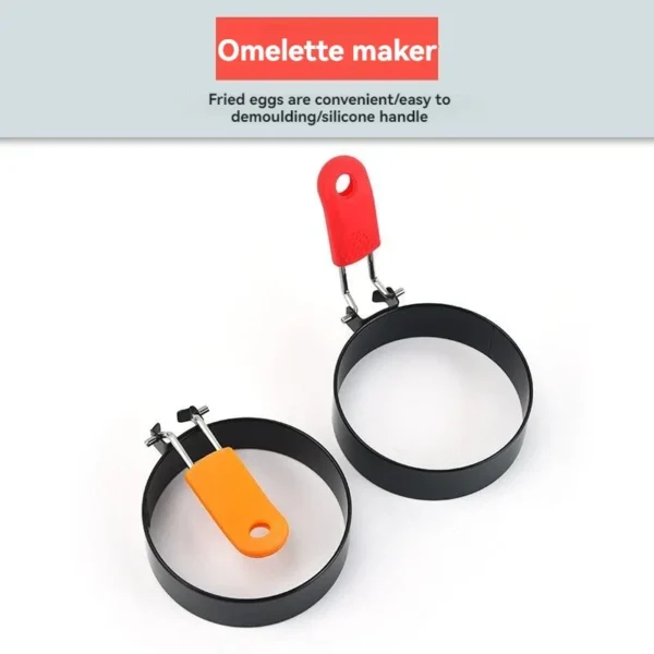 Round Omelette Maker Mold, Nonstick Folding Handle Omelette Pan, Thickened Kitchen Tool for Easy Egg Cooking - Image 5