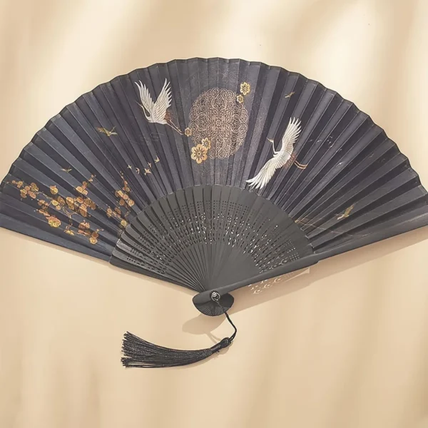 1pc Folding Bamboo Fan Ancient Style Fan Chinese Style Small Fan Dress Decoration Student Gift Fan - Image 5