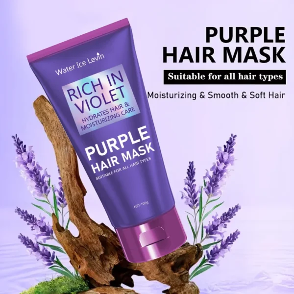 Purple Repair Hair Mask Keratin Deep Nourishing Dry Frizzy Damaged Treatment Collagen Magical 5 Second Soft Shiny Care - Image 2