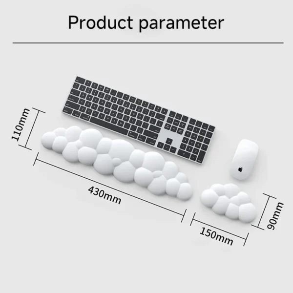 Cloud Shape Wrist Rest Pad Soft PU Bottom Material Memory Foam Anti-Slip Rubber Base Office Keyboard Mouse Support Wrist Pad - Image 5
