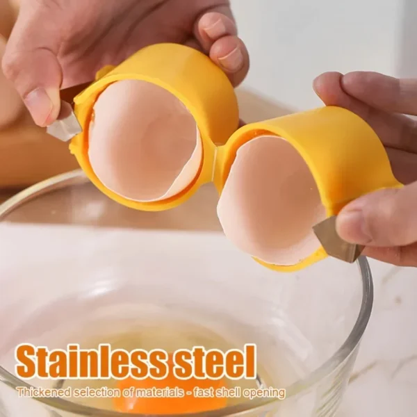1/3pcs-Stainless Steel Eggshell Separator - Quick Peel & Yolk Splitter, Durable Kitchen Baking Essential with Easy-Grip - Image 3