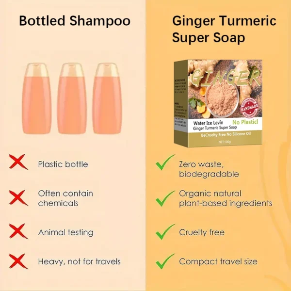Turmeric Super Soap Shampoo Cold Process Soap Shampoo Shampoo Bar Pure Plant Shampoo Shampoo Hair Treatment - Image 5