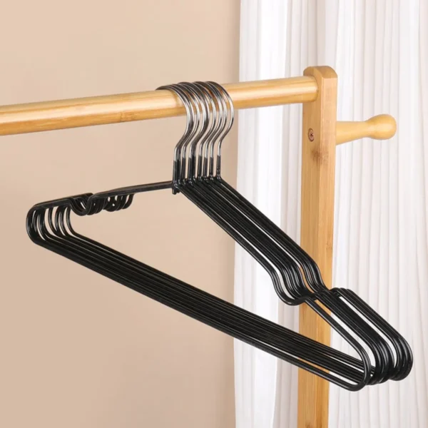 10pcs-Non-Slip Coated Metal Suit Coat Hangers Heavy Duty Clothes Hangers Metal Shirt Jacket Hanger with Round Notches for Dress - Image 6