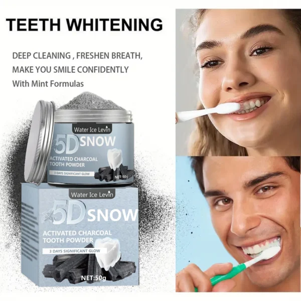 Bamboo Charcoal Teeth Whitening Powder - Natural Whitening and Deep Cleaning for Men and Women, Fresh Breath Daily Use Toothpaste, 1 Piece - Image 4