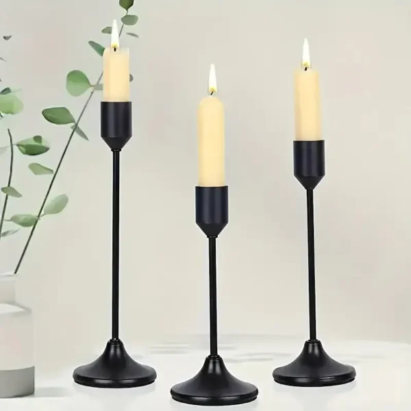 3Pcs/Set Minimalist Retro Style Metal Candle Holders Candlestick Fashion Wedding Table Candle Stand Exquisite Candlestick Tabl - Image 4