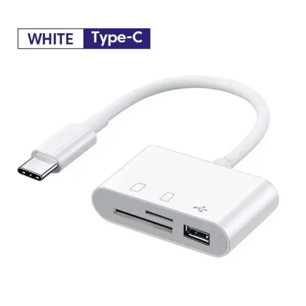 3-in-1 Type-C to SD and TF Card USB Camera Adapter, compatible with iPad, card readers, and USB security keys - Image 7