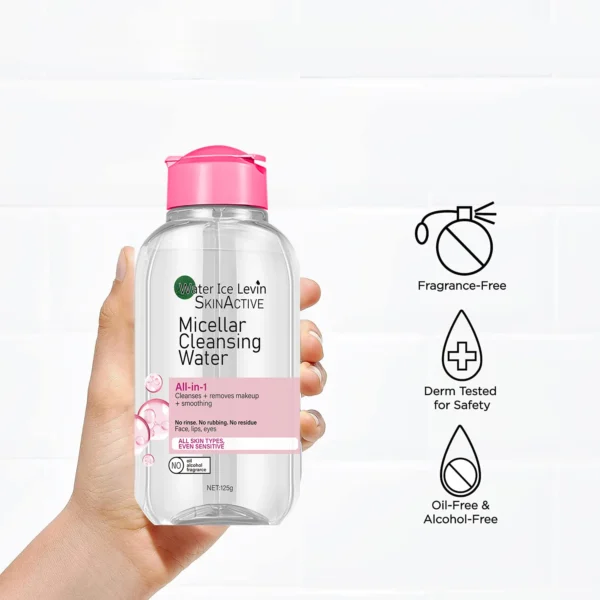 Water Ice Levin Micellar Water: All-in-1 Cleanser & Makeup Remover. No Rinse, No Rub, For Sensitive Skin. 125g. - Image 6