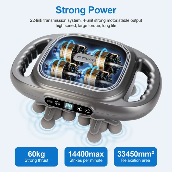 22-Head Fascia Gun High-Frequency Vibration Body Massage Gun Back and Waist Massager Neck Shoulder Massager Muscle masajeador - Image 6