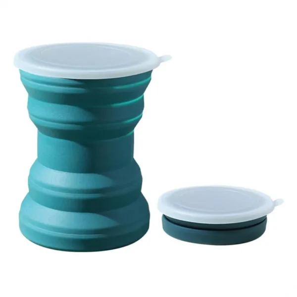 Portable Silicone Foldable Cup With Lanyard Heat Resistant Collapsible Cups Lid Folding Storage Travel Mug For Hot Water - Image 3