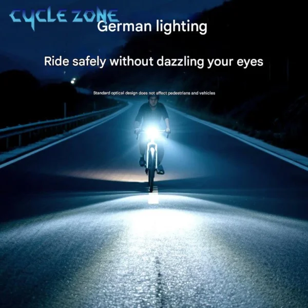 Solar Bicycle Light Bike Front Lamp TYPE-C Rechargeable Cycling Flashlight 3 Lighting Modes Bicycle Headlight for Night Riding - Image 6