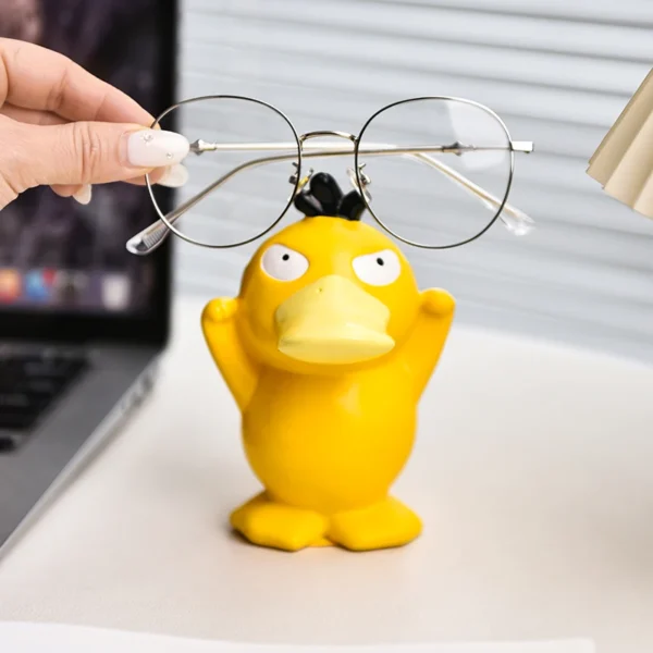 Miniso Anime Peripheral Cute Pokémon Psyduck Ornaments Glasses Frame Supplies Eye Display Stand Decorative Craft Stand Gifts - Image 4