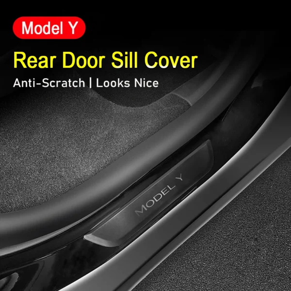 Rear Pedal Guard Protector for Tesla Model Y Juniper Rear Door Sill Anti-Scratch Welcome Pedal Seat Strip Protective Accessories - Image 2