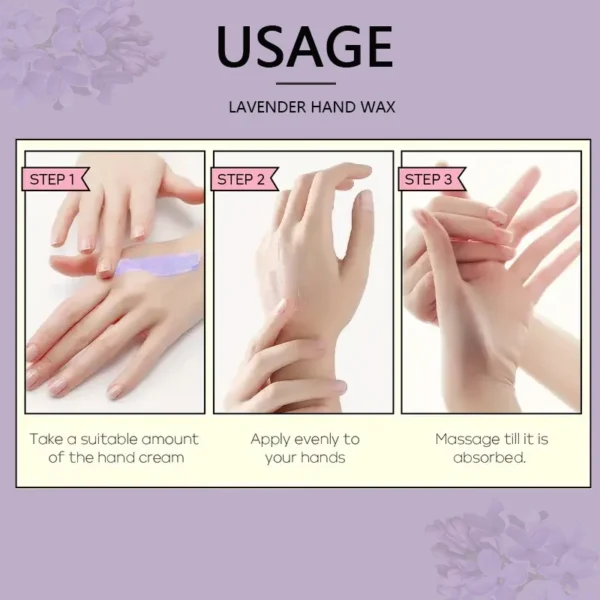 Lavender Moisturizing Hand Wax Mask, Hypoallergenic, for Hands and Feet, Smooth Skin, Gentle Cleansing Hand Mask, Illuminates Hand Skin - Image 6