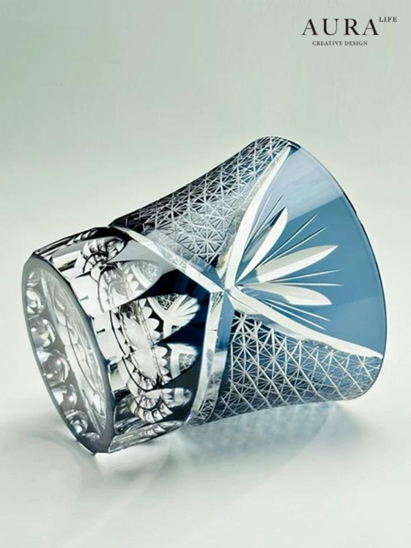 AURA'S Edo Kiriko red chrysanthemum wine glass Japanese handmade crystal glass foreign wine glass whiskey glass - Image 5