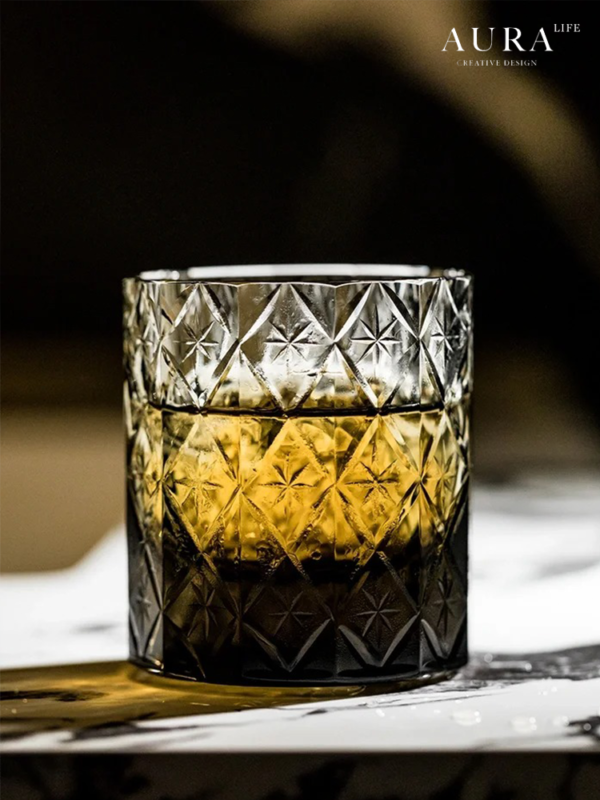 AURA'S limited edition jet black star K9 lead-free crystal cup Edo Kiriko cup whiskey cup gift cup - Image 4