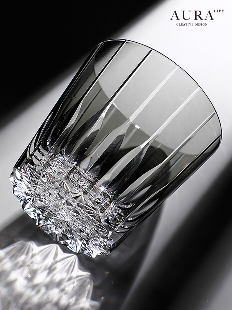 imgextra-i1-3022393754-O1CN01Turk7V1dbNpoFDEdp_3022393754 AURA'S Edo Kiriko hand-carved high-end crystal cup starburst rock cup whiskey cup gift box - Image 1