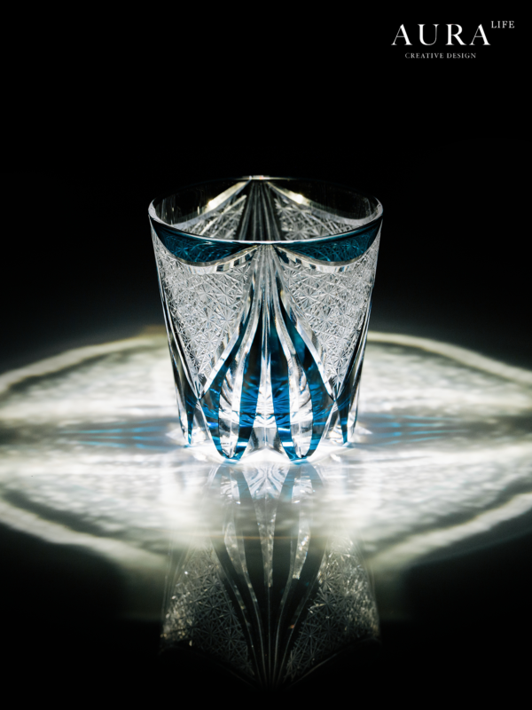 AURA'S Edo Kiriko Aoi Phantom hand-carved crystal cup whiskey wine glass glass gift - Image 5