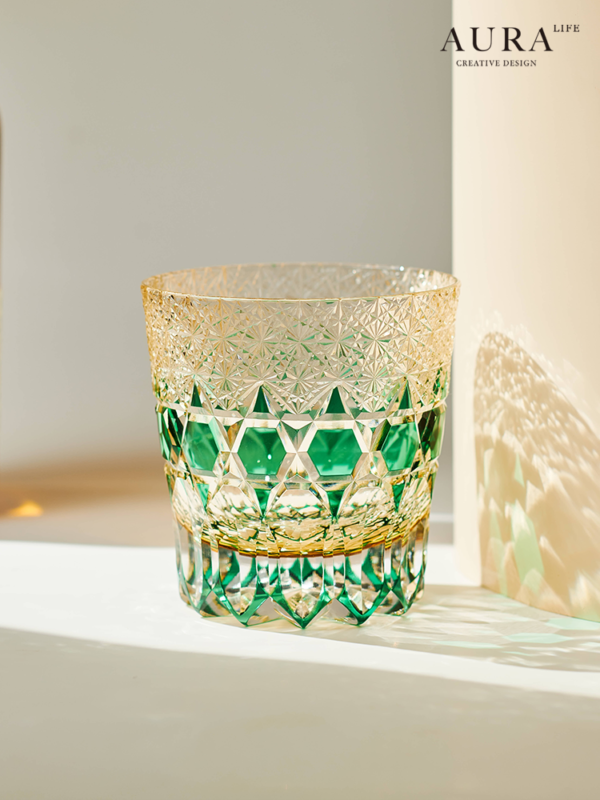 AURA'S amethyst Edo Kiriko hand-carved whiskey glass crystal glass foreign wine glass - Image 3