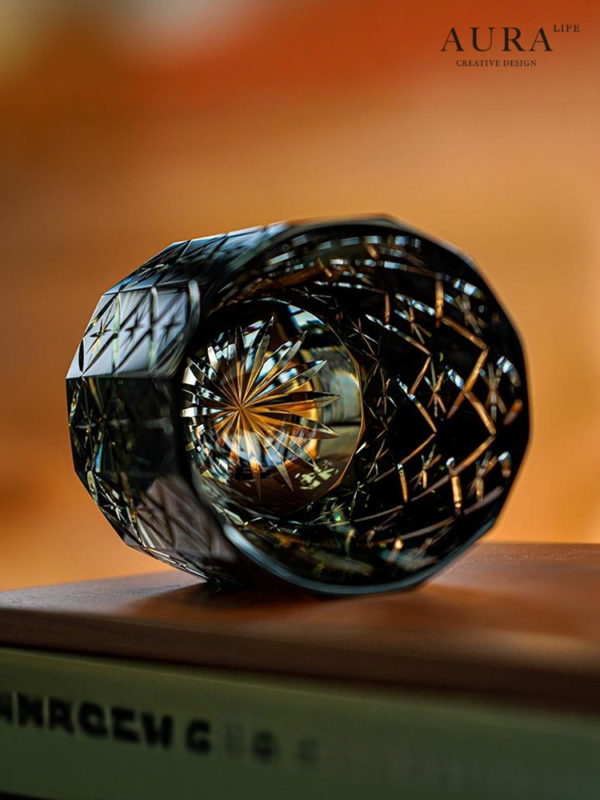 AURA'S limited edition jet black star K9 lead-free crystal cup Edo Kiriko cup whiskey cup gift cup - Image 5