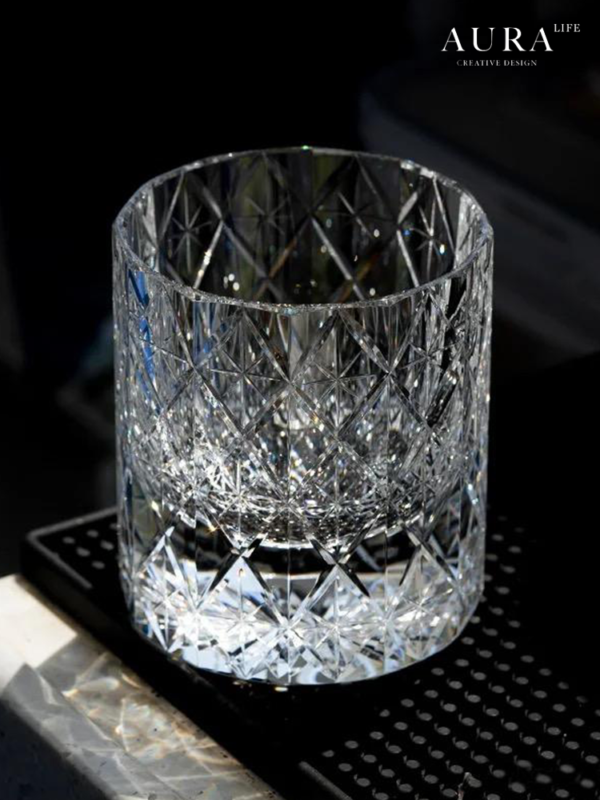 AURA'S limited edition jet black star K9 lead-free crystal cup Edo Kiriko cup whiskey cup gift cup - Image 3