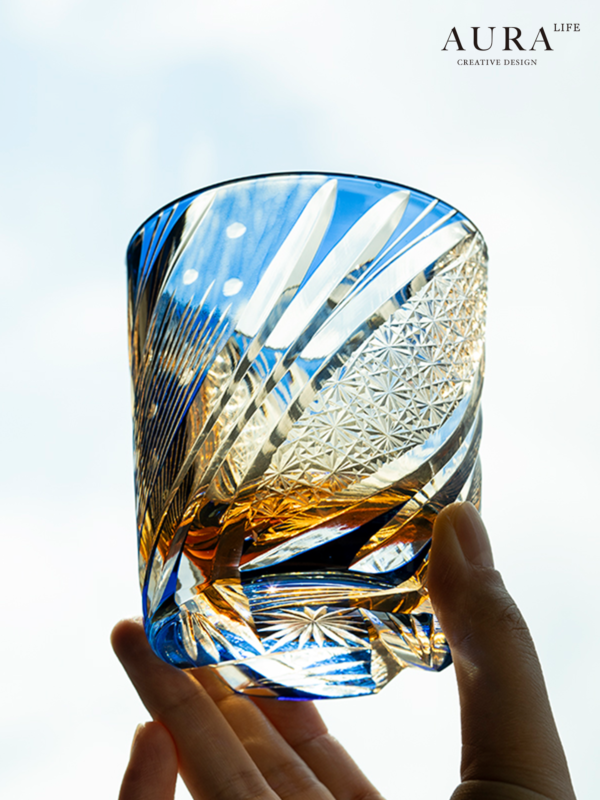 AURA'S Edo Kiriko starry personality niche high-end whiskey cup Japanese-style crystal glass foreign wine cup - Image 4