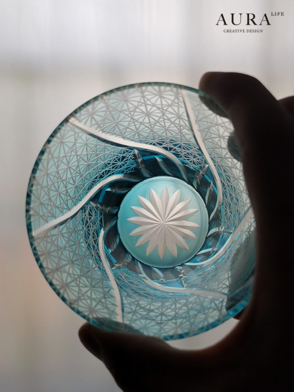 AURA'S Heart of the Ocean Edo Kiriko Cup Hand-carved Whiskey Wine Glass Crystal Glass Juice Cup - Image 4