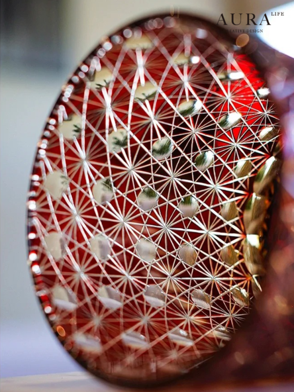 AURA'S Edo Kiriko crystal glass wine glass high-end Japanese retro handmade foreign wine glass gift box - Image 5