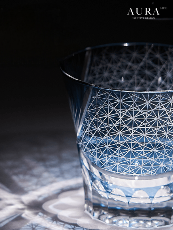 AURA'S Edo Kiriko red chrysanthemum wine glass Japanese handmade crystal glass foreign wine glass whiskey glass - Image 3