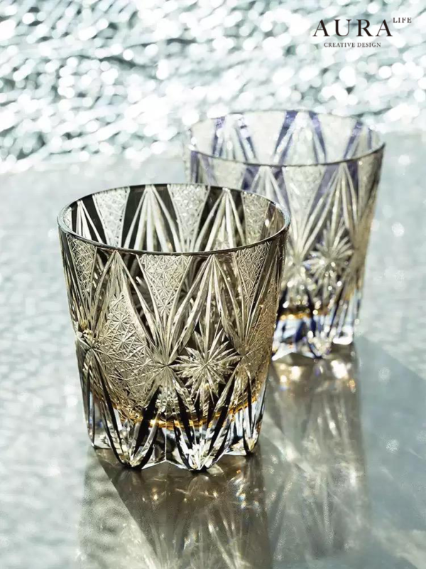 AURA'S Rolla Secret Key Retro Whiskey Cup Edo Kiriko Classical Cup Personalized Handmade Crystal Glass Cup - Image 3