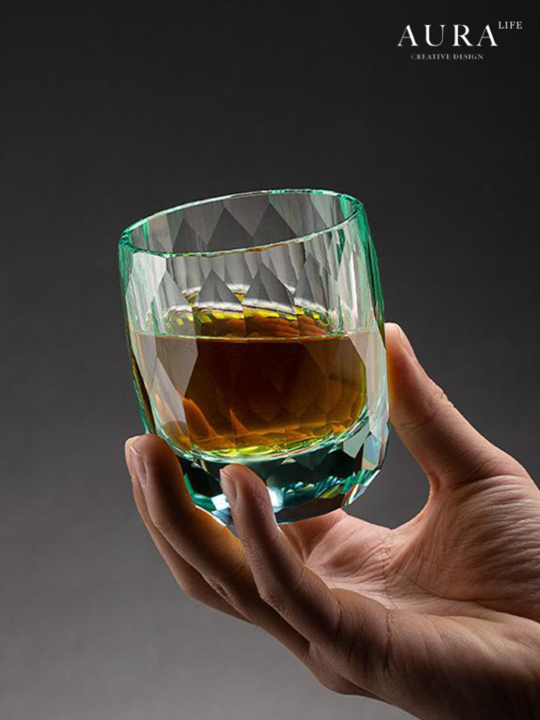 AURA'S Edo Kiriko K9 Star Diamond Whiskey Handmade Crystal Cup and Wine Glass Gift Box - Image 5