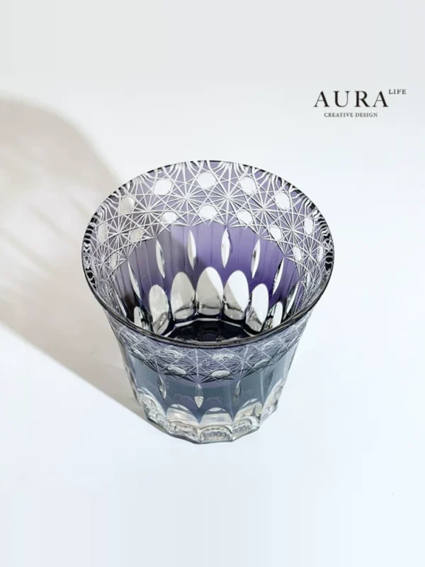 AURA'S Violet Edo Kiriko whiskey crystal glass cup shot glass girls light luxury gift - Image 4