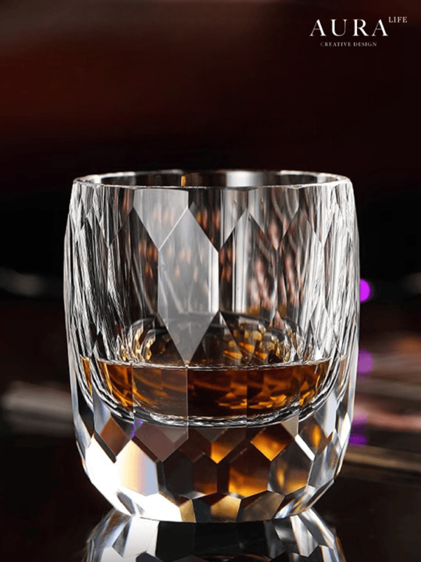 AURA'S Edo Kiriko K9 Star Diamond Whiskey Handmade Crystal Cup and Wine Glass Gift Box - Image 1