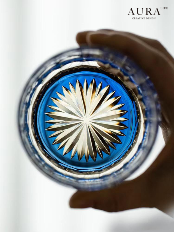 AURA'S high-end hand-carved jade dance crystal glass Edo Kiriko whiskey wine glass personalized wine glass - Image 4